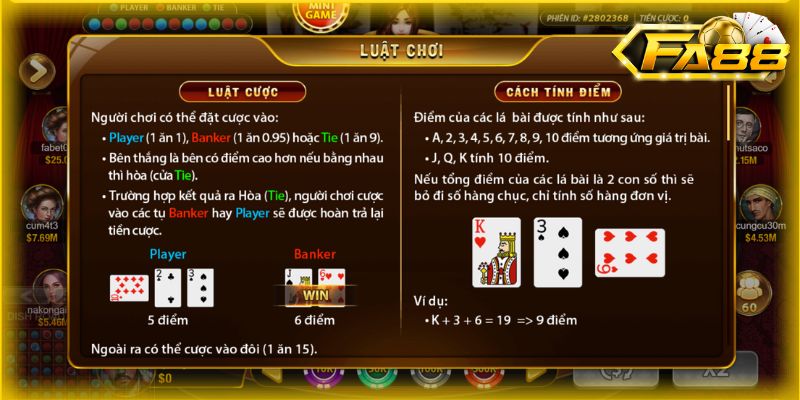 Baccarat có cách chơi đơn giản và dễ nhớ