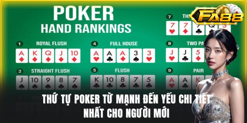 thứ tự poker