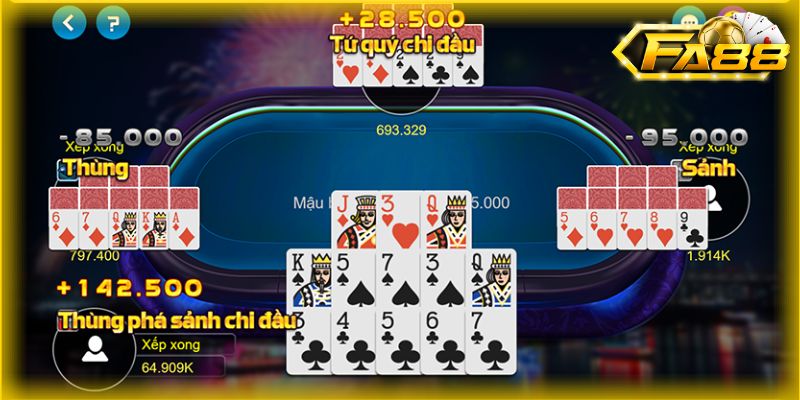 Tính điểm chính xác để nhận thưởng lớn trong game bài Mậu binh